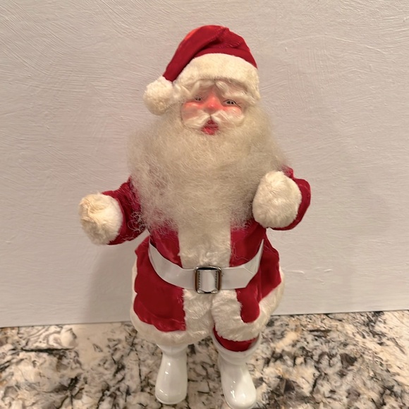Harold Gale Vintage Red Velvet Suit Santa Claus Hand Painted Composite Face - Picture 3 of 16